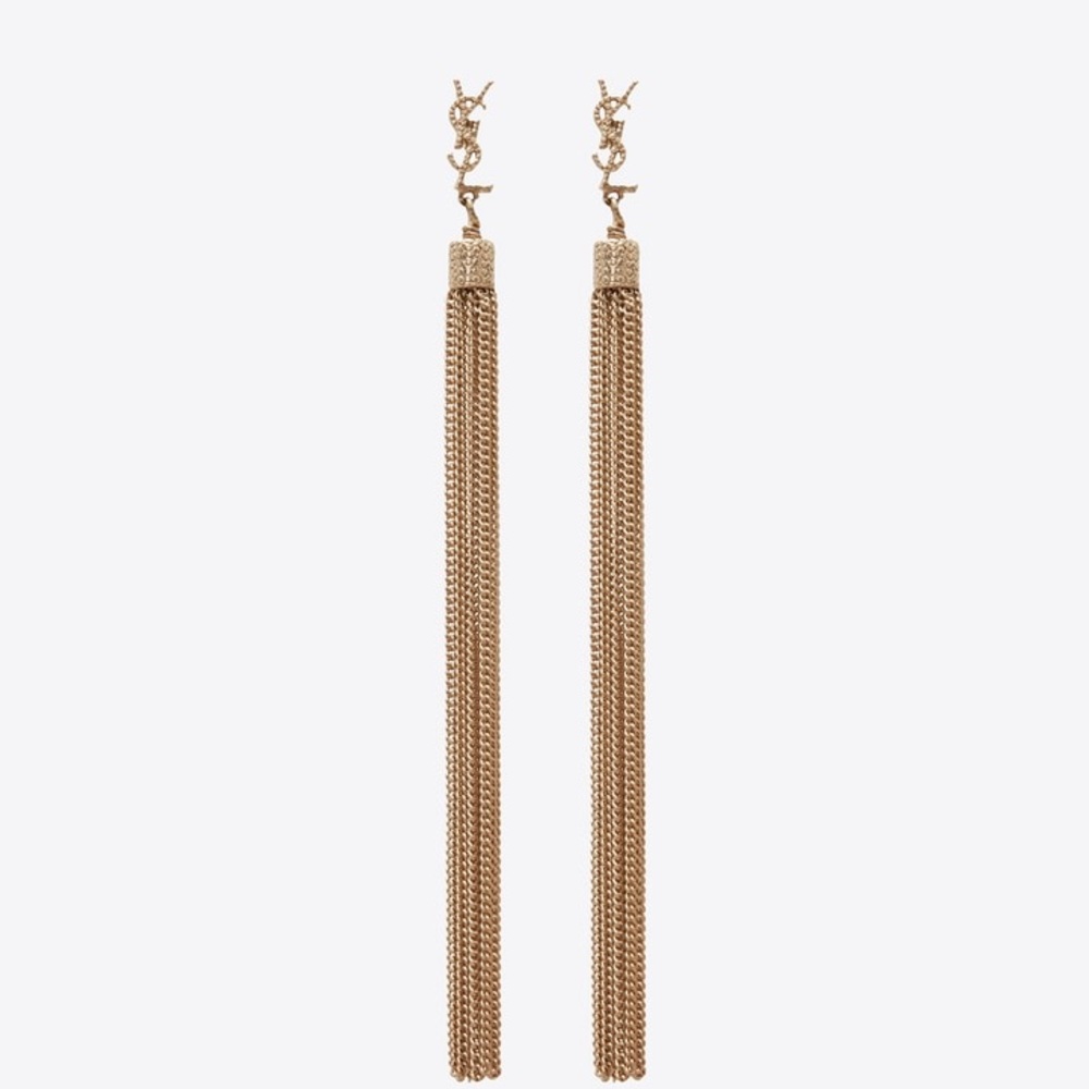 Saint Laurent Lou Lou tassel earrings gold